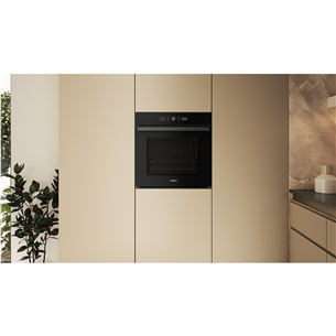 Whirlpool, 73 L, pirolizė, juoda - Įmontuojama orkaitė