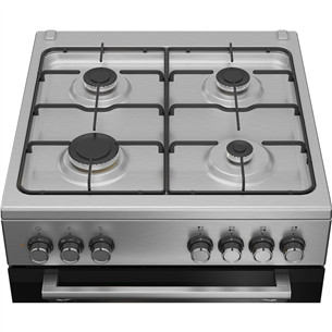 Beko, 66 л, ширина 60 см, серебристая - Газовая плита с электрической духовкой
