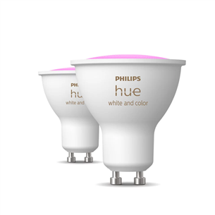 Philips Hue Smart Spotlight, white and color, GU10, 2 vnt - Išmaniosios lemputės 929003666502