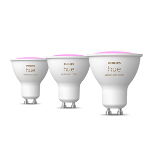 Philips Hue Smart Spotlight, white and color, GU10, 3 vnt - Išmaniosios lemputės 929003666503