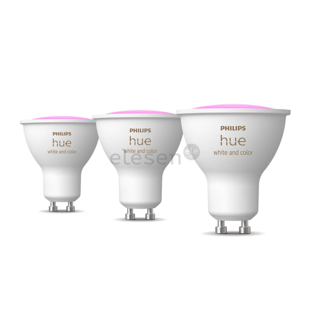 Philips Hue Smart Spotlight, white and color, GU10, 3 vnt - Išmaniosios lemputės