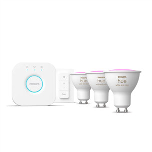 Philips Hue Starter Kit, Smart Spotlights, Dimmer Switch, GU10 3 pc - Smart light kit 929003666510
