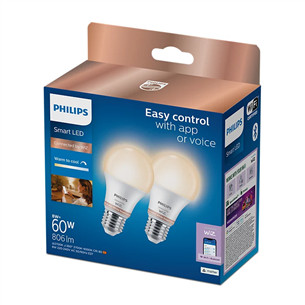 Philips Wiz Smart LED Bulb, E27, 2 шт., белый - Светодиодные лампы