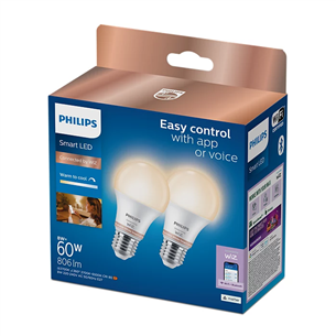 Philips Wiz Smart LED Bulb, E27, 2 vnt., baltos - Išmaniosios lemputės