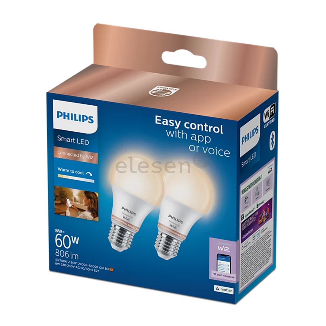 Philips Wiz Smart LED Bulb, E27, 2 шт., белый - Светодиодные лампы