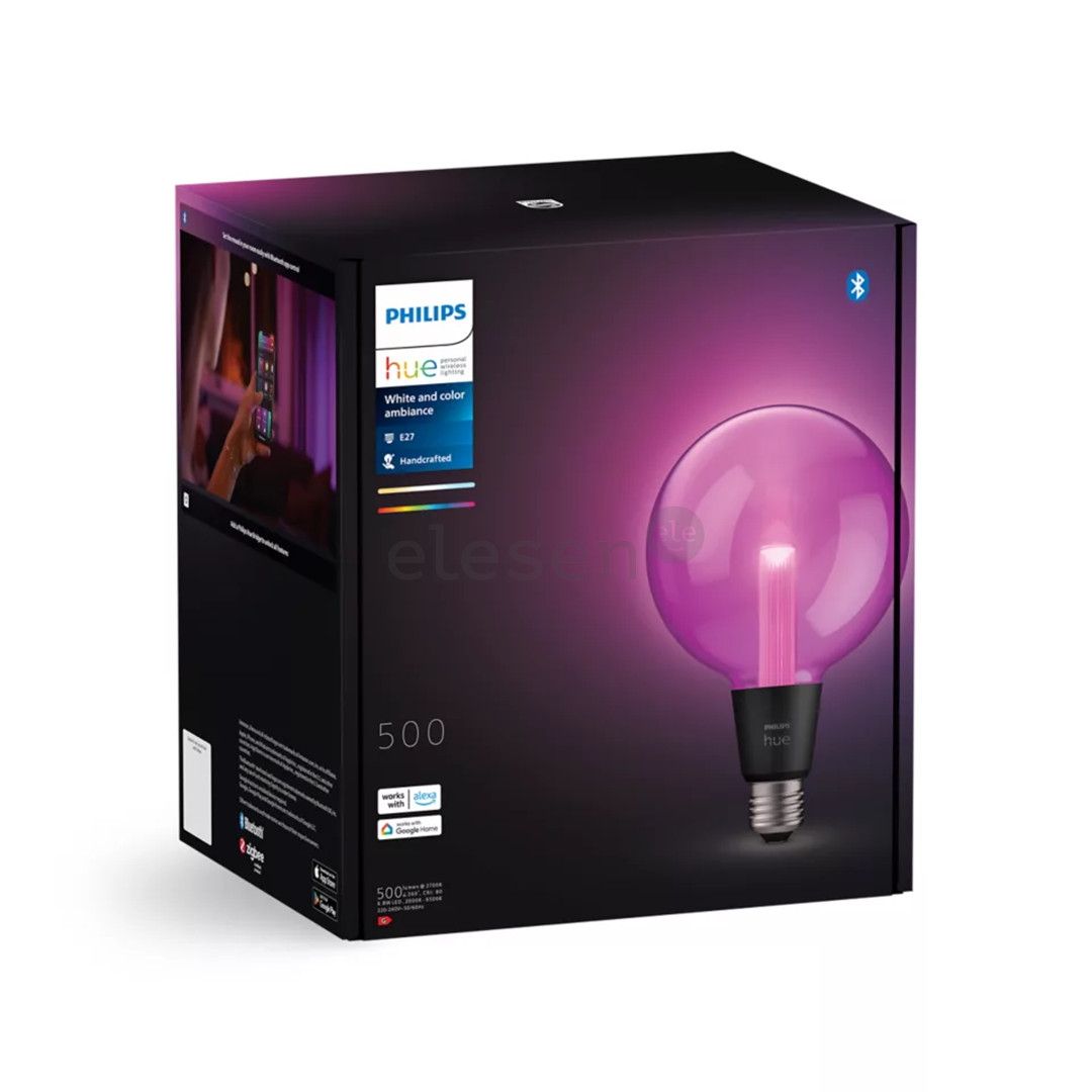 Philips Hue G125 Globe Large, E27, juoda - Išmanioji lemputė