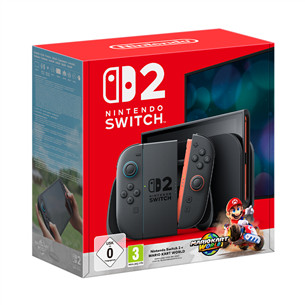 Nintendo Switch 2 + Mario Kart World, juodas - Žaidimų konsolės komplektas