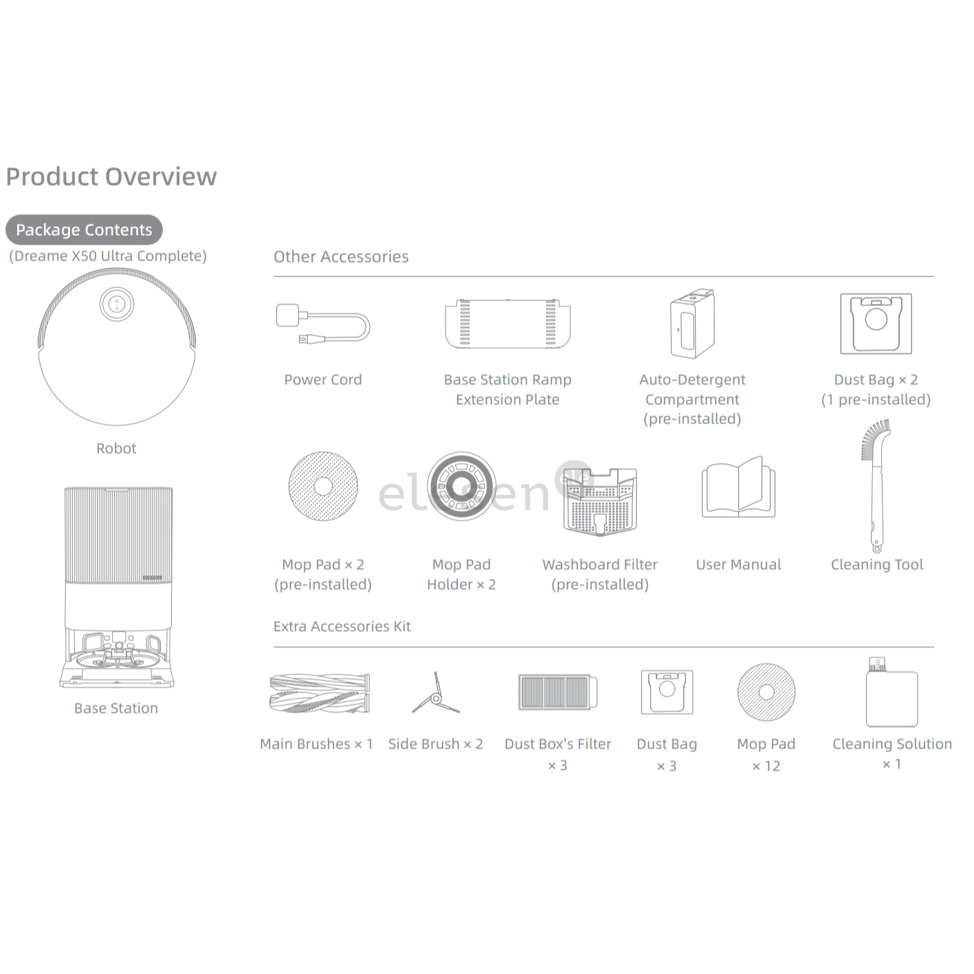 Dreame X50 Ultra Complete, сухая и влажная уборка, белый - Робот-пылесос