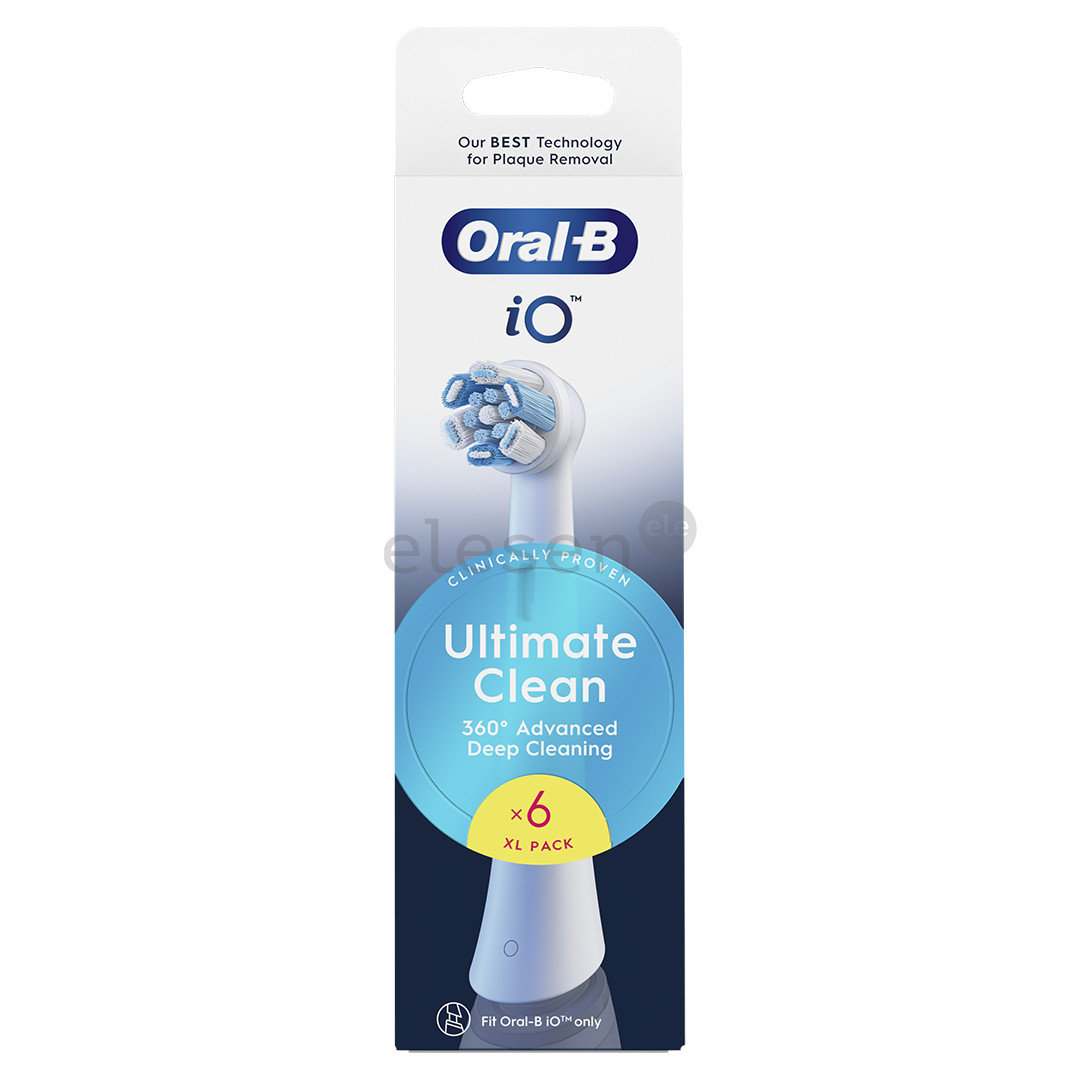 Braun Oral-B UltimateClean, 6 vnt., balti - Dantų šepetėlių antgaliai
