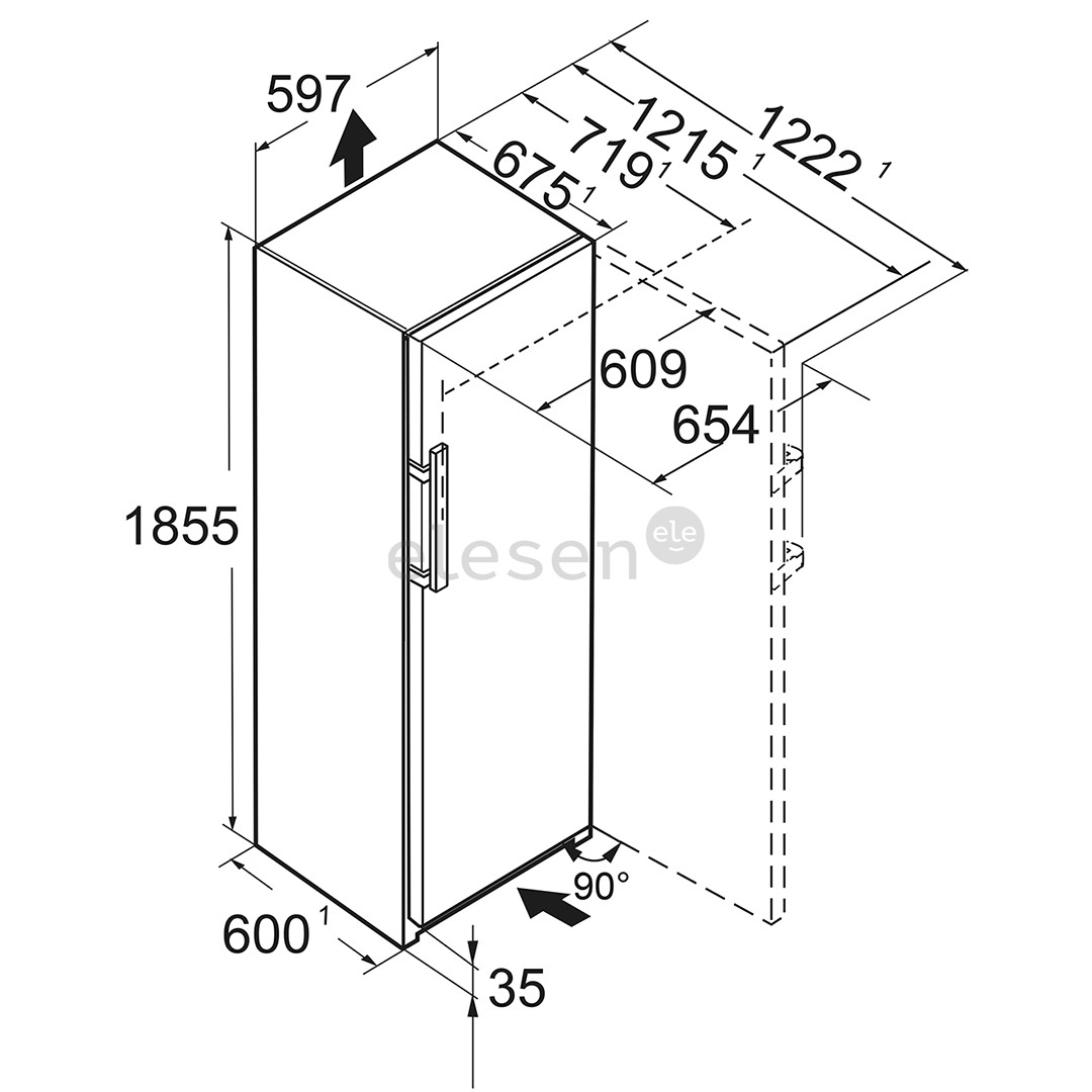 Liebherr, NoFrost, 278 л, высота 186 см, черный - Морозильник Товар - SFNBSD529I-23