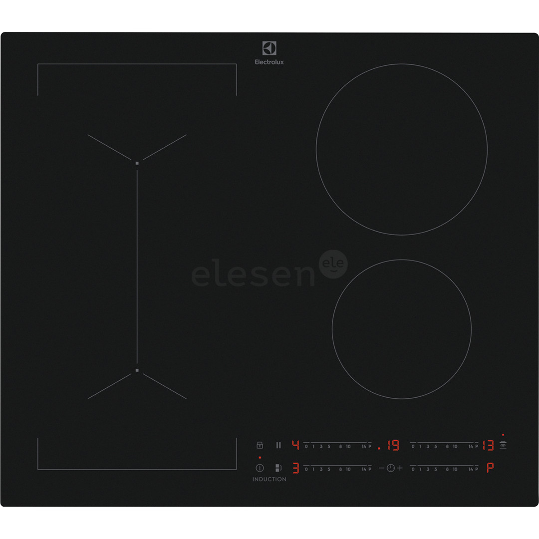 Electrolux 600 Series SaphirMatt SE, Hob2Hood, 59 cm pločio, berėmė, juoda - Įmontuojama indukcinė kaitlentė
