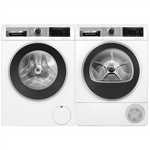 Bosch, Series 6, 9 kg + 9 kg - Washing machine + Clothes dryer WGG244FTSN+WQG245DB