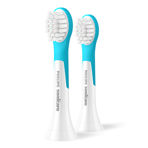 Philips For Kids, 2 vnt., balti/mėlyni - Dantų šepetėlių antgaliai HX6032/90