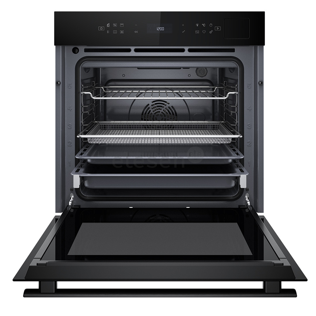 Whirlpool, 73 L, hydrolytic cleaning, black - Built-in oven