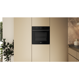 Whirlpool, 73 L, hidrolizė, juoda - Įmontuojama orkaitė