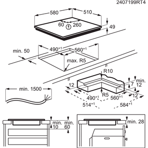 AEG 7000 Series SaphirMatt® Hob2Hood, width 58 cm, frameless, black - Built-in induction hob