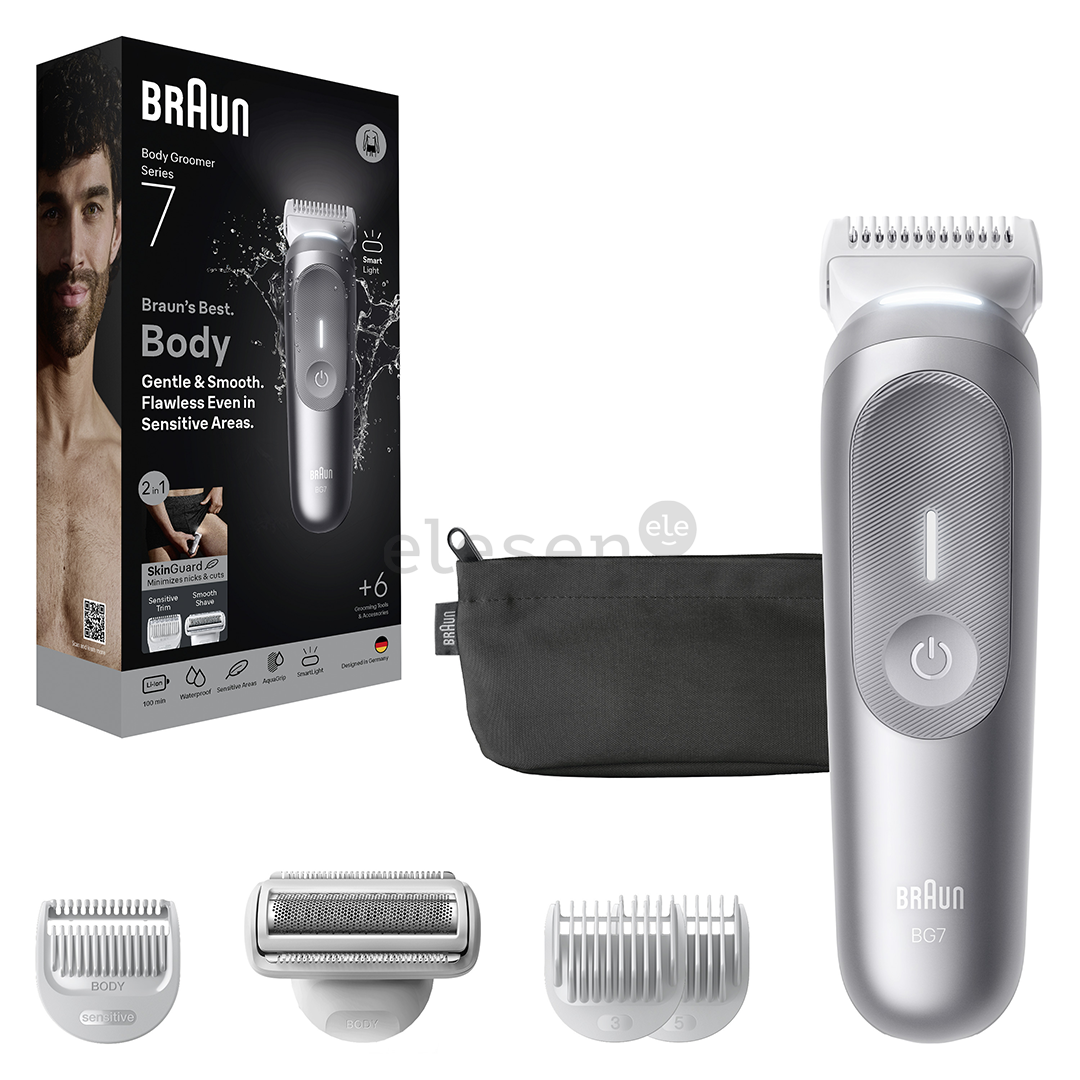Braun Body Groomer Series 7, pilkas - Kūno skustuvas