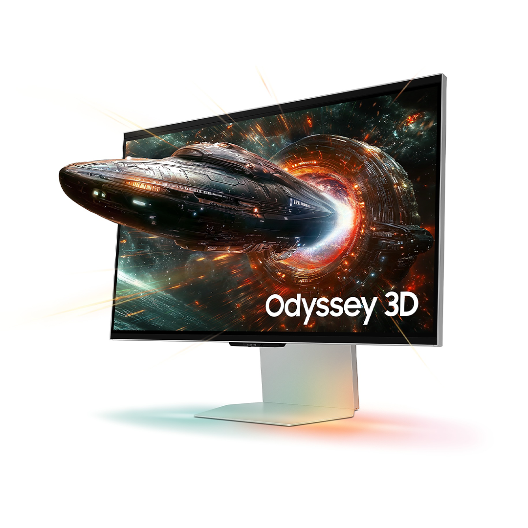 Samsung Odyssey 3D G90XF, 27'', 4K UHD, IPS, 165 Гц, серебристый - Монитор
