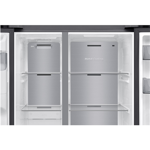 Samsung Bespoke AI, NoFrost, 640 L, aukštis 179 cm, juodas - Šaldytuvas