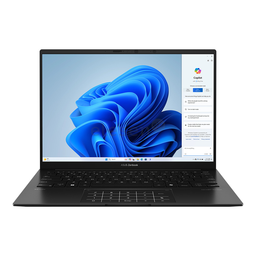 Asus Zenbook 14 OLED, 14'', OLED, Ryzen 7, 16 GB, 1 TB, juodas - Nešiojamasis kompiuteris