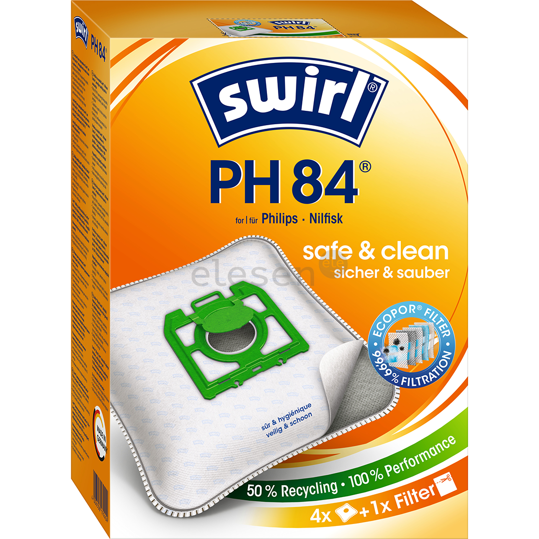 Dulkių siurblių maišeliai Swirl Micropor PH 84, 4vnt Prekė - PH84MNEW