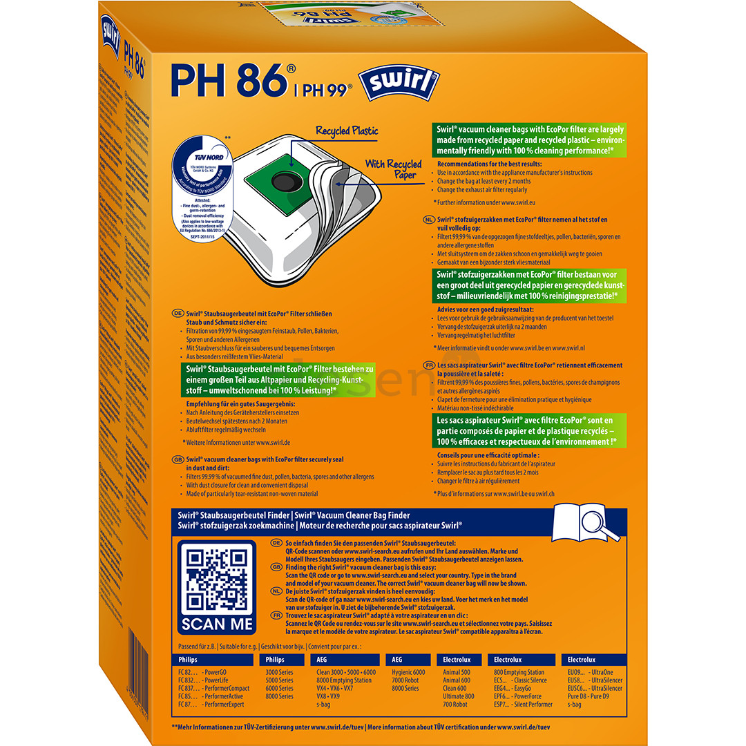 Swirl S-bag, 4 pieces - Dust bags