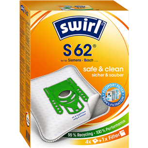 Dulkių siurblių maišeliai Swirl Micropor S 62, 4vnt Prekė - S62MNEW S62MNEW