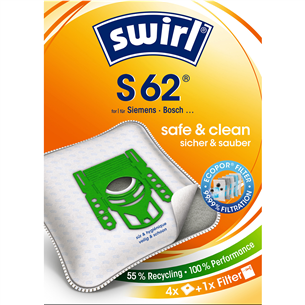 Dulkių siurblių maišeliai Swirl Micropor S 62, 4vnt Prekė - S62MNEW