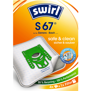 Dulkių siurblių maišeliai Swirl Micropor S67, 4vnt Prekė - S67MNEW