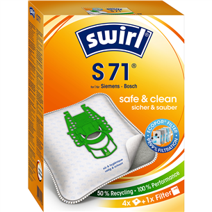 Dulkių siurblių maišeliai Swirl Micropor S 71, 4vnt Prekė - S71MNEW S71MNEW
