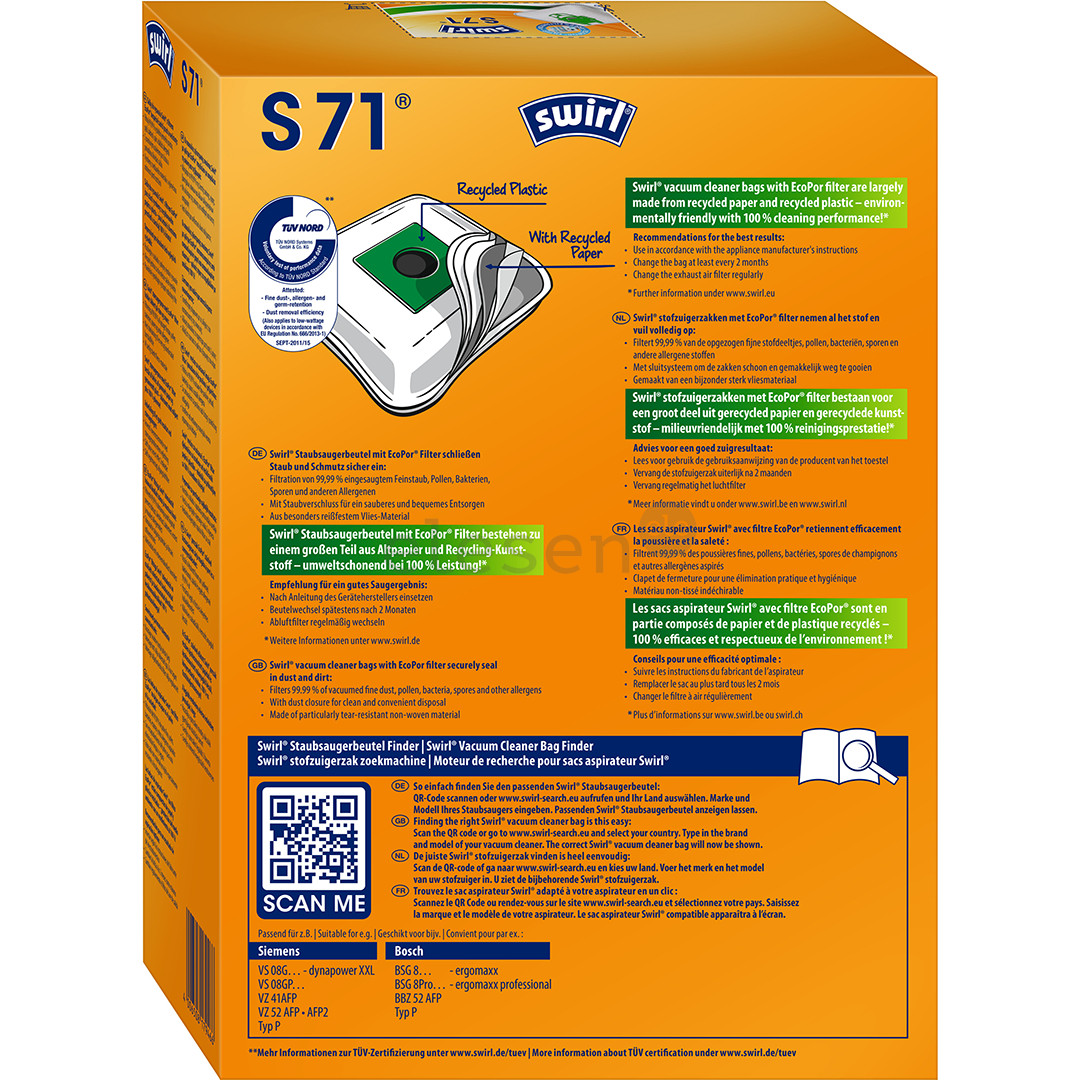 Swirl, 4 pcs - Dust bags