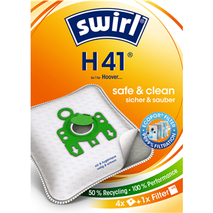 Dulkių siurblių maišeliai Swirl Micropor H 41, 4vnt Prekė - H41MNEW