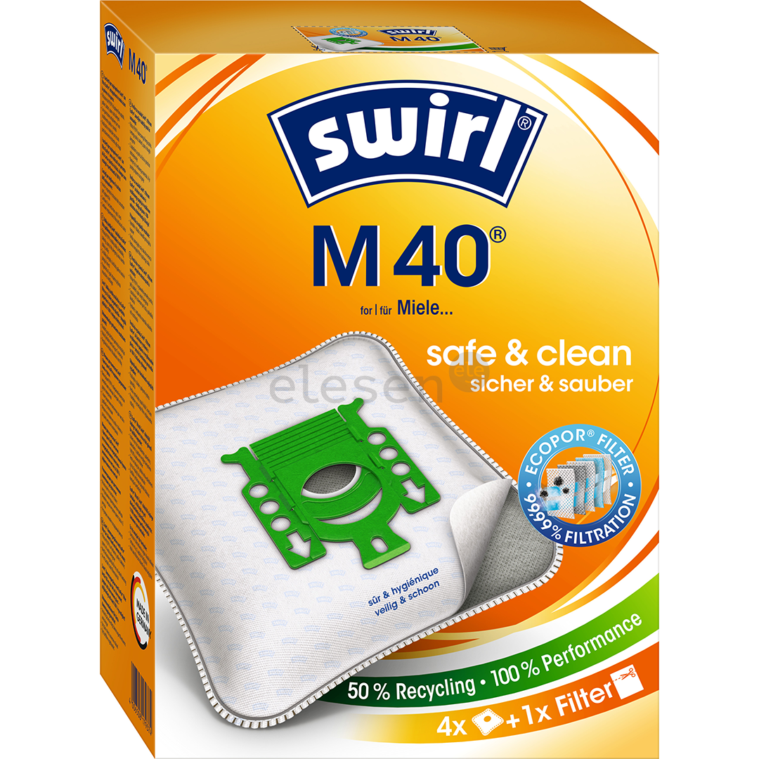 Dulkių siurblių maišeliai Swirl M 40, 4vnt Prekė - M40MNEW