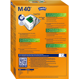 Dulkių siurblių maišeliai Swirl M 40, 4vnt Prekė - M40MNEW