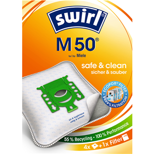 Dulkių siurblių maišeliai Swirl M 50, 4vnt Prekė - M50