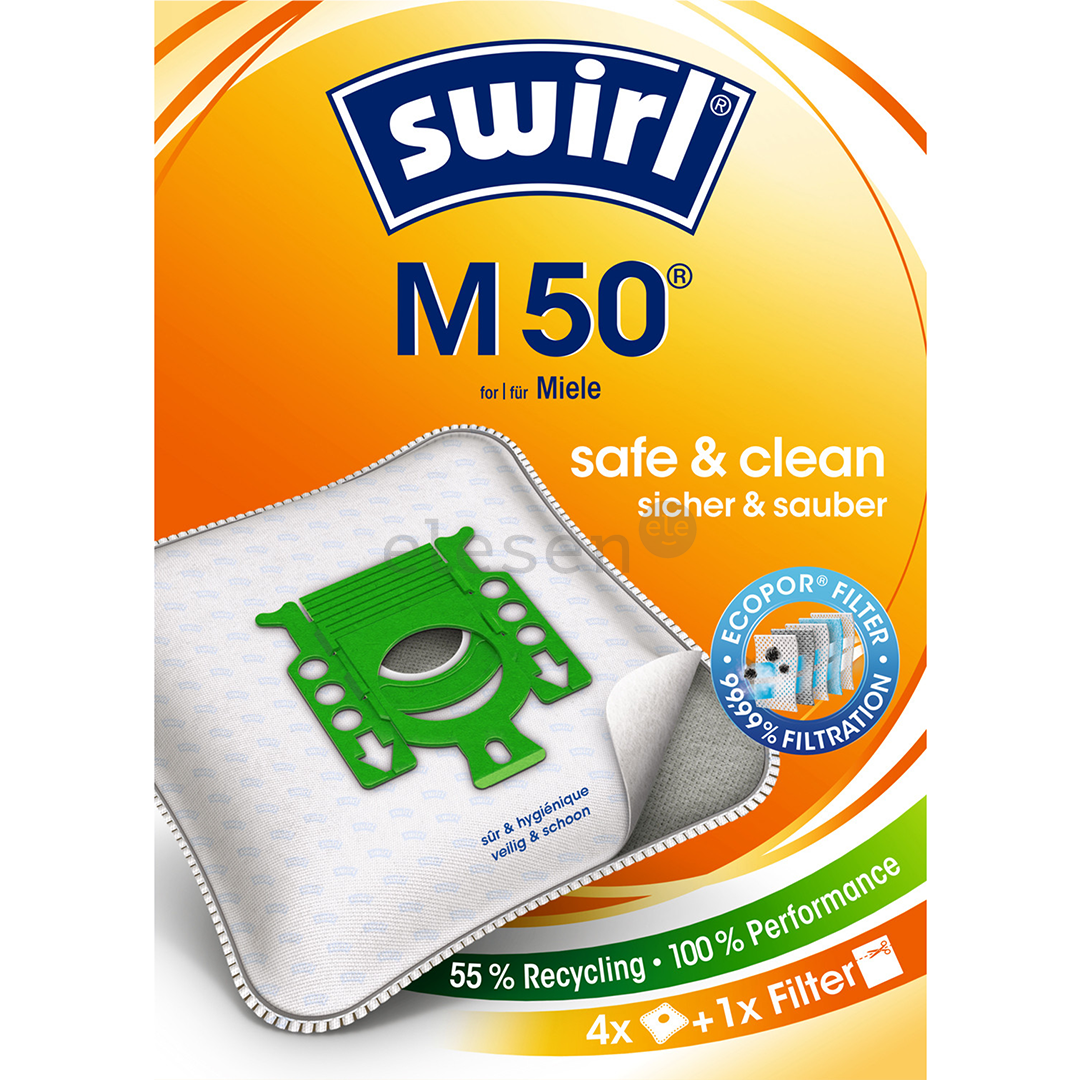 Dulkių siurblių maišeliai Swirl M 50, 4vnt Prekė - M50
