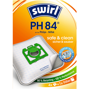 Dulkių siurblių maišeliai Swirl Micropor PH 84, 4vnt Prekė - PH84MNEW