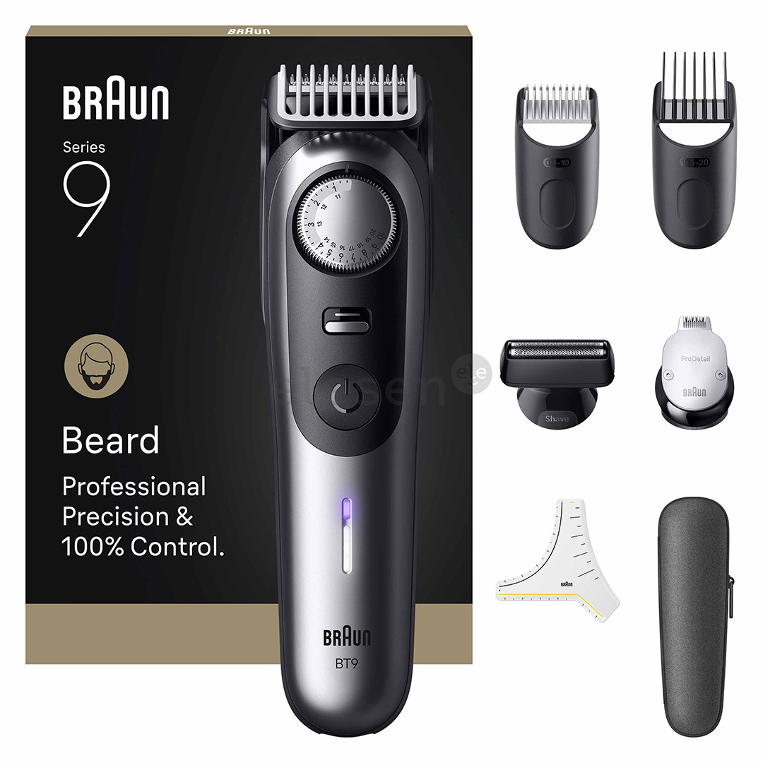 Braun Series 9, grey/black - Beard trimmer