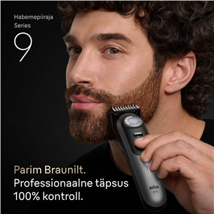 Braun Series 9, grey/black - Beard trimmer