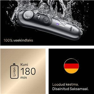 Braun Series 9, grey/black - Beard trimmer