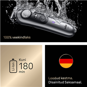 Braun Series 9, pilka/juoda - Barzdaskutė