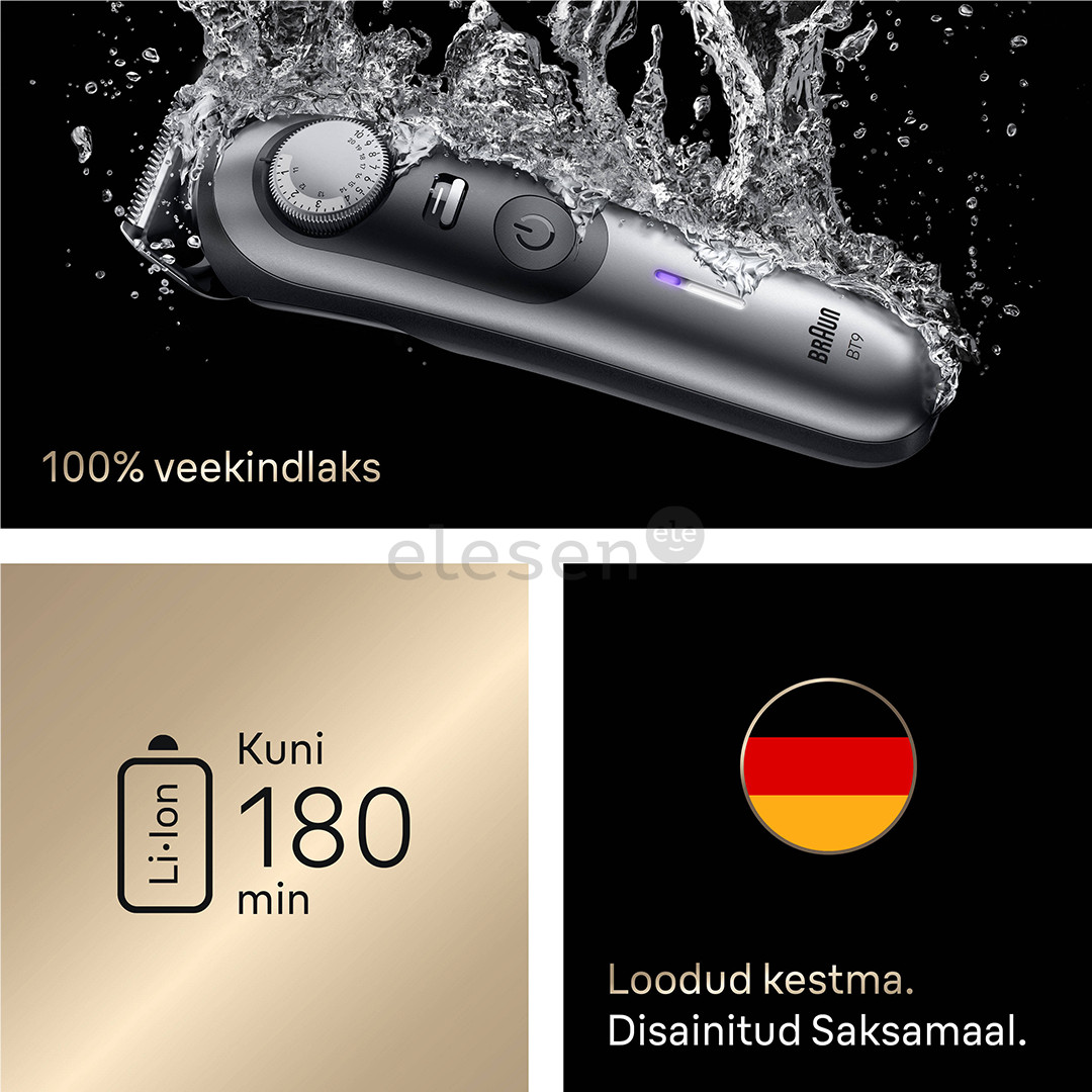 Braun Series 9, grey/black - Beard trimmer