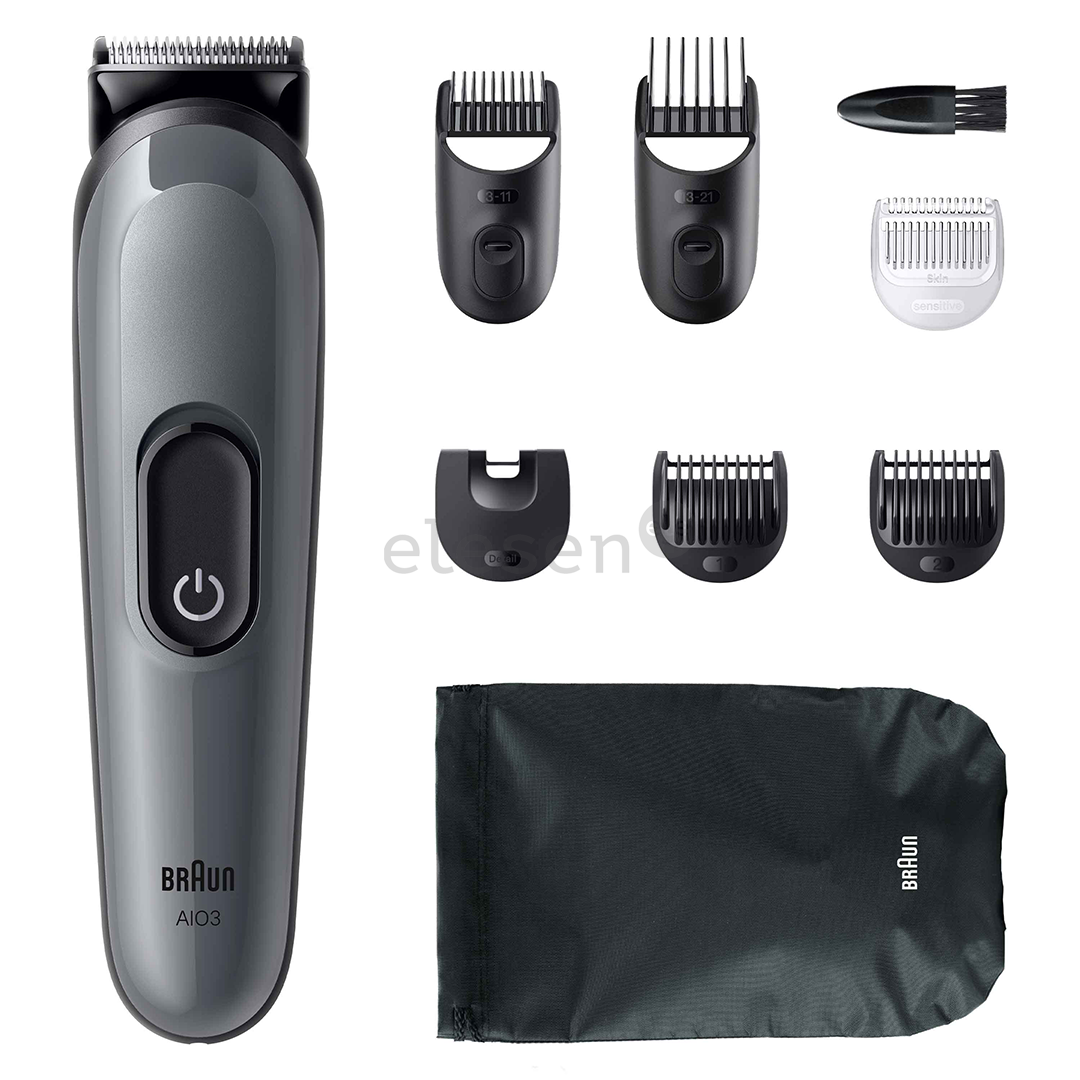 Braun Series 3, 8-in-1, tamsiai pilka - Plaukų kirpimo mašinėlė