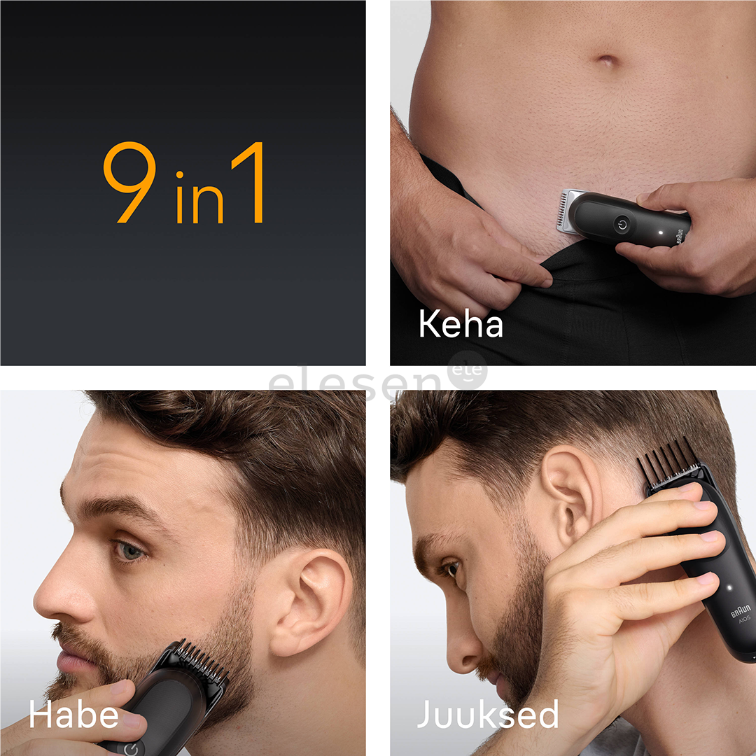 Braun Series 5, 9-in-1, juoda - Plaukų kirpimo mašinėlė