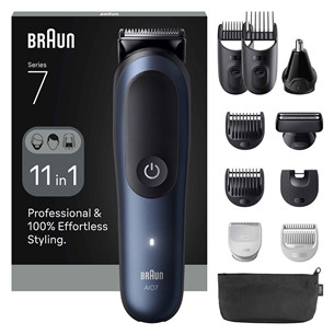 Braun Series 7, 11-in-1, tamsiai mėlyna - Plaukų kirpimo mašinėlė AIO7540