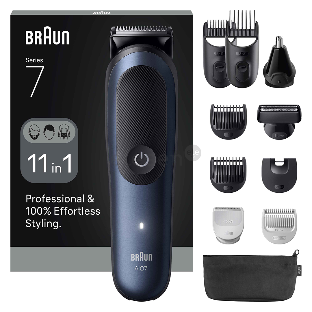 Braun Series 7, 11-in-1, tamsiai mėlyna - Plaukų kirpimo mašinėlė