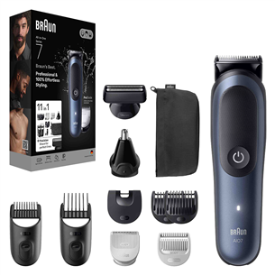 Braun Series 7, 11-in-1, tamsiai mėlyna - Plaukų kirpimo mašinėlė