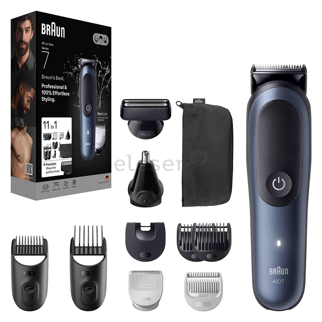 Braun Series 7, 11-in-1, tamsiai mėlyna - Plaukų kirpimo mašinėlė
