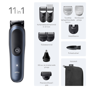 Braun Series 7, 11-in-1, tamsiai mėlyna - Plaukų kirpimo mašinėlė