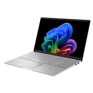 Asus Vivobook S 15 OLED, 15,6'', 120 Hz, OLED, 3K, X Elite, 32 GB, 1 TB, Copilot+, sidabrinis - Nešiojamas kompiuteris
